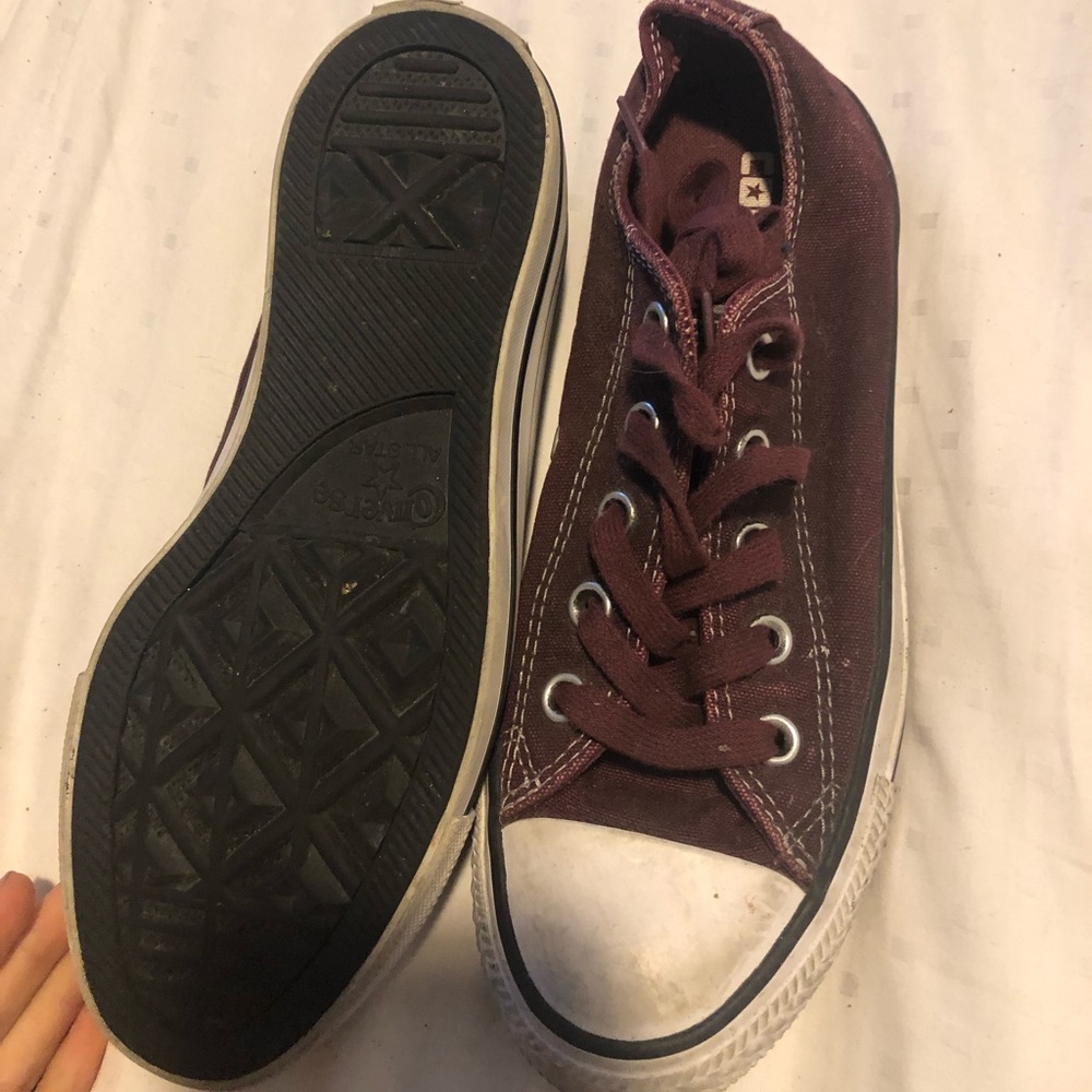 Burgundy Converse - Picture 2 of 3